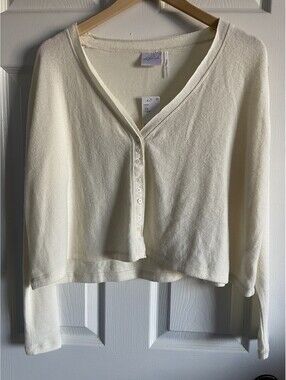Urban Outfitters Out From Under Women XS Super Soft Ivory Sweater Button L/S NWT